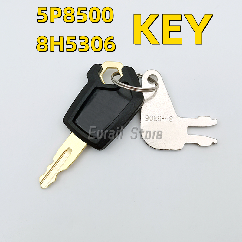 Heavy Equipment Logos - 5P8500 + 8H5306 contactsleutel en aan/uit-schakelaar