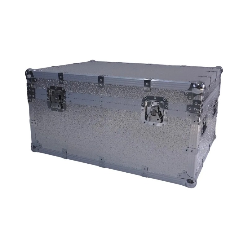 Zilveren aluminium flightcase  - Heavy Equipment Logos recensie en prijs